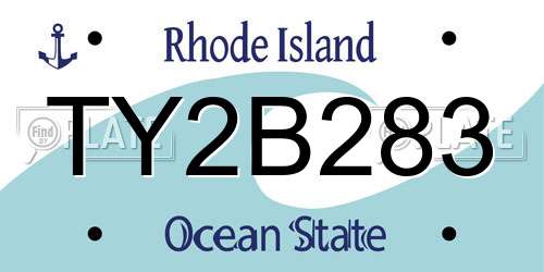 TY2B283 Rhode Island License Plate