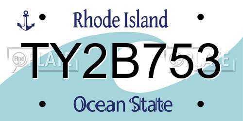 TY2B753 Rhode Island License Plate