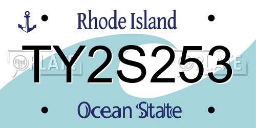 TY2S253 Rhode Island License Plate