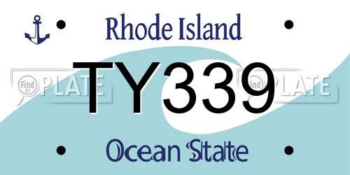 TY339 Rhode Island License Plate