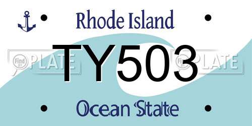 TY503 Rhode Island License Plate