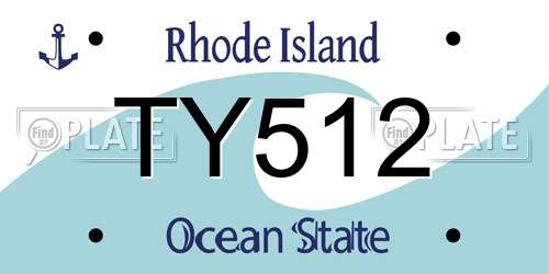 TY512 Rhode Island License Plate