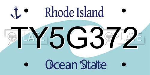 TY5G372 Rhode Island License Plate