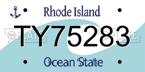 TY75283 Rhode Island License Plate