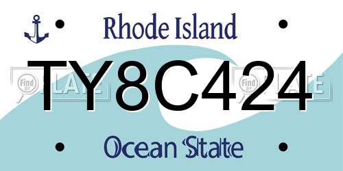 TY8C424 Rhode Island License Plate