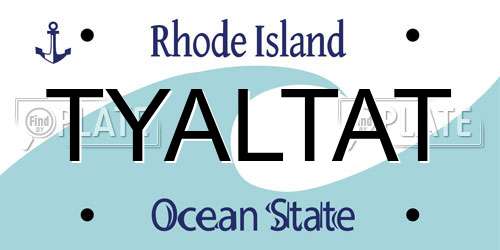 TYALTAT Rhode Island License Plate