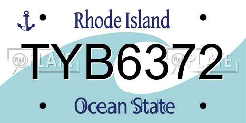 TYB6372 Rhode Island License Plate