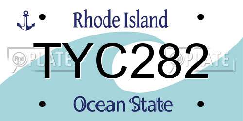 TYC282 Rhode Island License Plate