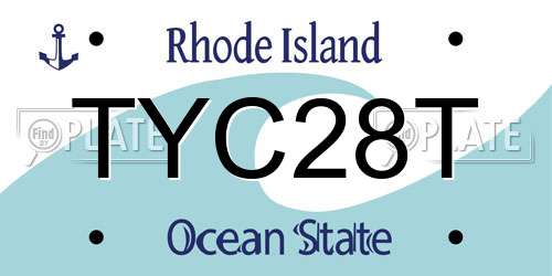 TYC28T Rhode Island License Plate
