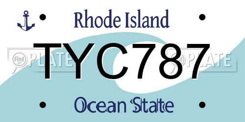 TYC787 Rhode Island License Plate