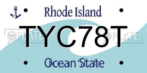 TYC78T Rhode Island License Plate