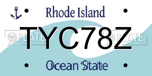 TYC78Z Rhode Island License Plate