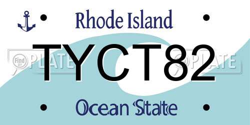 TYCT82 Rhode Island License Plate
