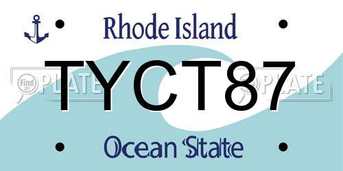 TYCT87 Rhode Island License Plate
