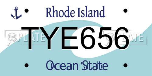 TYE656 Rhode Island License Plate