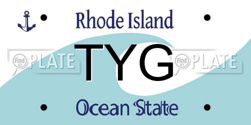 TYG Rhode Island License Plate