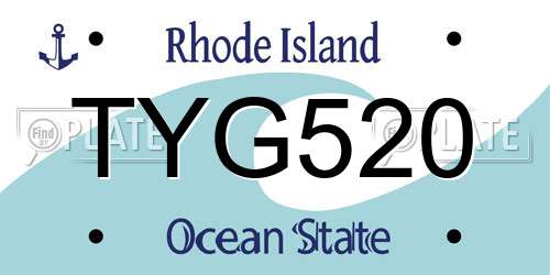 TYG520 Rhode Island License Plate