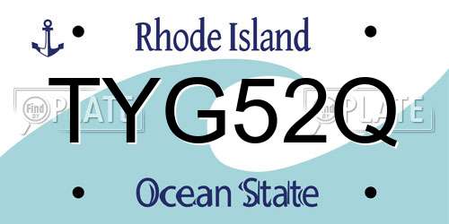 TYG52Q Rhode Island License Plate