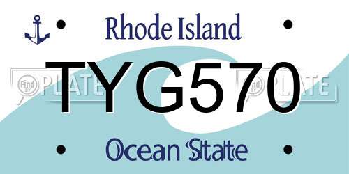 TYG570 Rhode Island License Plate