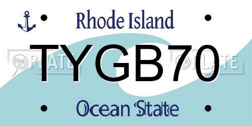TYGB70 Rhode Island License Plate