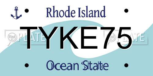 TYKE75 Rhode Island License Plate