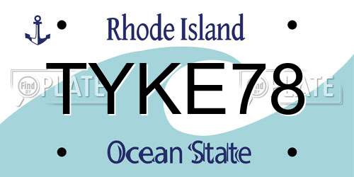 TYKE78 Rhode Island License Plate