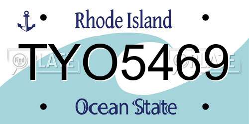 TYO5469 Rhode Island License Plate