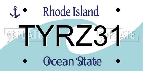 TYRZ31 Rhode Island License Plate