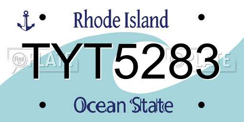 TYT5283 Rhode Island License Plate