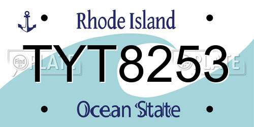 TYT8253 Rhode Island License Plate
