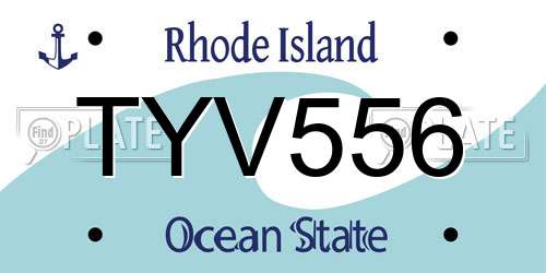 TYV556 Rhode Island License Plate