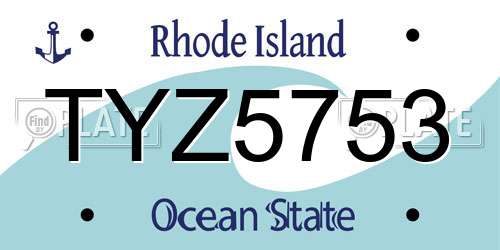 TYZ5753 Rhode Island License Plate