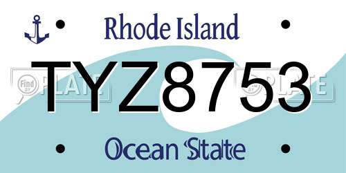 TYZ8753 Rhode Island License Plate