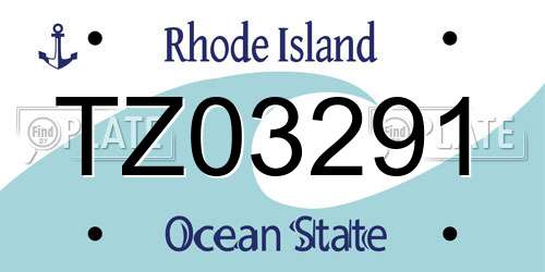 TZ03291 Rhode Island License Plate