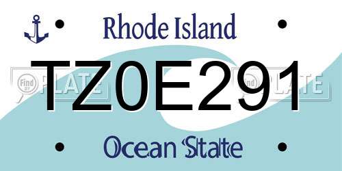 TZ0E291 Rhode Island License Plate