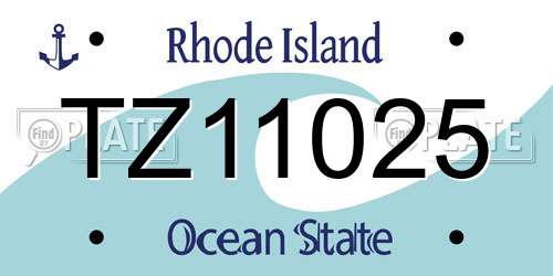 TZ11025 Rhode Island License Plate