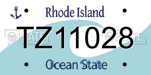 TZ11028 Rhode Island License Plate