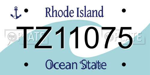 TZ11075 Rhode Island License Plate