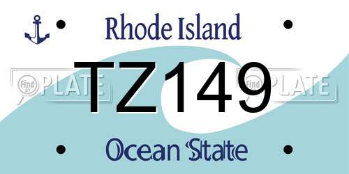 TZ149 Rhode Island License Plate