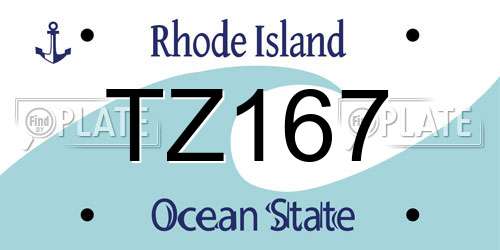 TZ167 Rhode Island License Plate