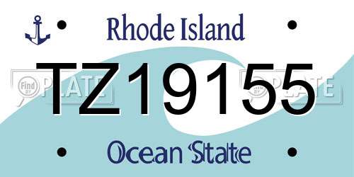TZ19155 Rhode Island License Plate