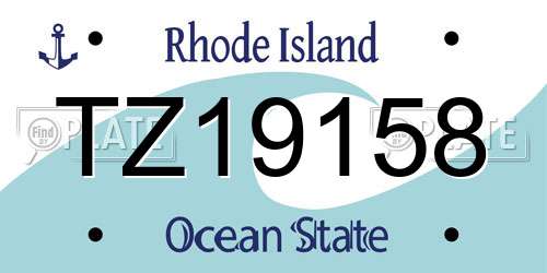 TZ19158 Rhode Island License Plate