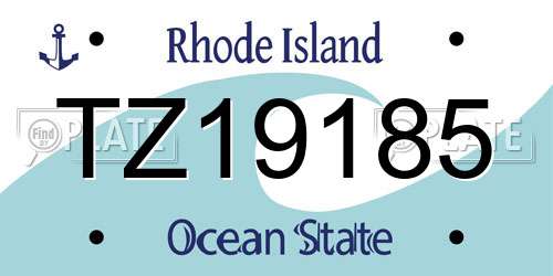 TZ19185 Rhode Island License Plate