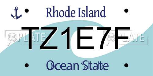 TZ1E7F Rhode Island License Plate