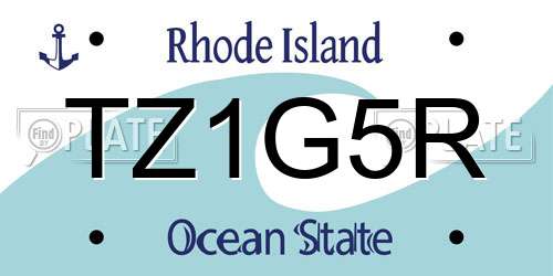 TZ1G5R Rhode Island License Plate