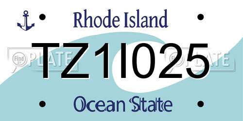 TZ1I025 Rhode Island License Plate