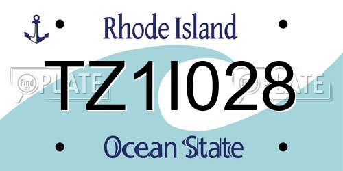 TZ1I028 Rhode Island License Plate