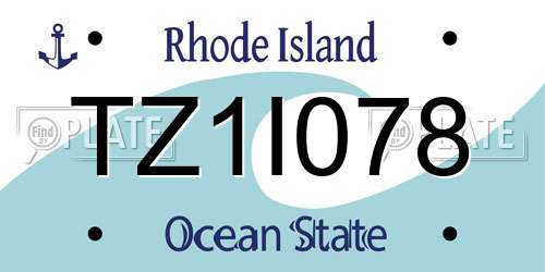TZ1I078 Rhode Island License Plate