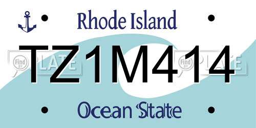 TZ1M414 Rhode Island License Plate