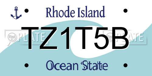 TZ1T5B Rhode Island License Plate